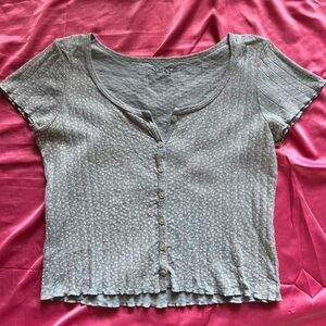 baby blue Button-Up Women’s Top
